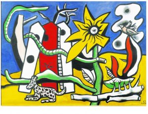 Dr. Harvey Manes' "Un Chie3n Et Oiseu Dans Le Paysage" by Fernand Leger is on display at the Nassau County Museum of Art