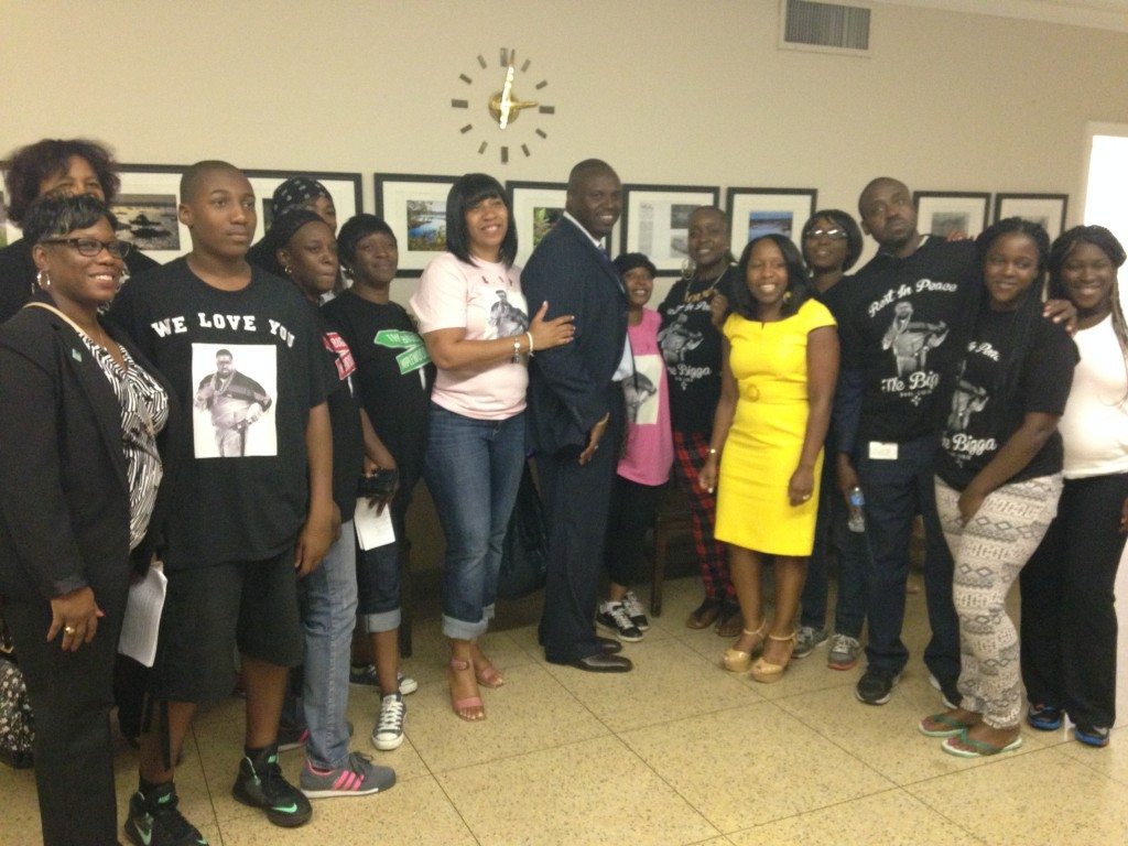 Councilwoman Viviana Russell with the Johnson family.