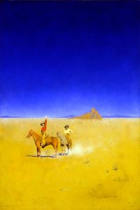 Maxfield Parrish (1870-1966), The Desert Without Water, 1902, mixed media on paper laid on canvas, 17" x 11½", initialed lower right, “The Great Southwest” by: Ray Stannard Baker, Century Magazine, 1902, © copyright 2015 National Museum of American Illustration, Newport, RI.