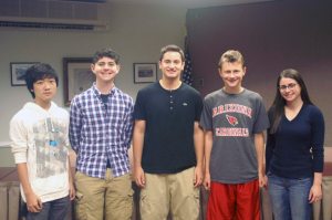 Left to right: Hojun Shin, William Berger, Brandon Tepper, Jordan Rosen and Rachel Mintz.