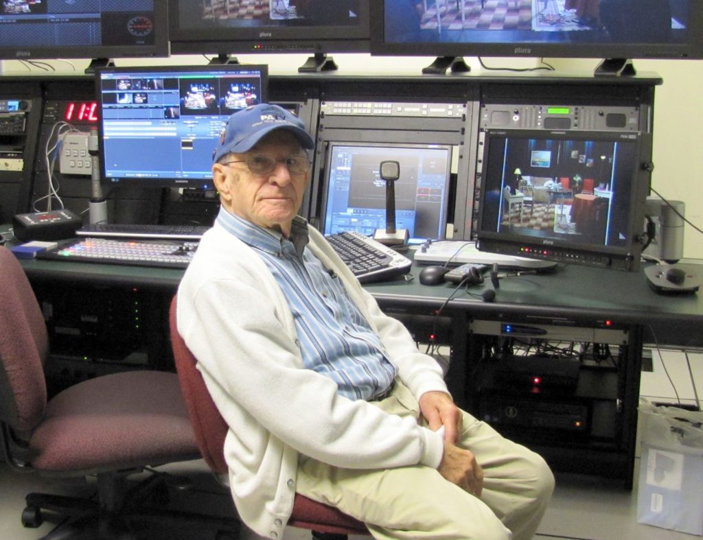 Norman Hall in control room PATV playwright contest 1024x787 1