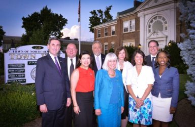 North Hempstead Town Supervisor Judi Bosworth and the Town Board outside of Town Hall.