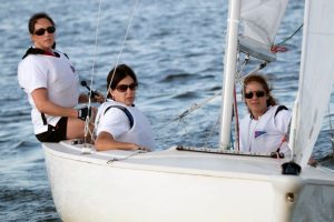 Ladies Sailing at Manhasset Bay Race Week.  Representing Port Washington YC, Kate Walz, Valerie Taylor and Dawn Serignese. 