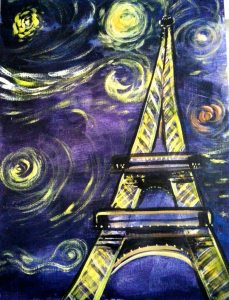 "Midnight in Paris" is one of the themes of the painting nights.