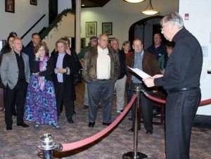 Commissioner Daniel M. Nachmanoff (far right) announced that Commissioner Robert A. Lincoln, Jr. (center) won the Great Neck Park District Commissioner election for the sixth time. (Photo By Michele Siegel)