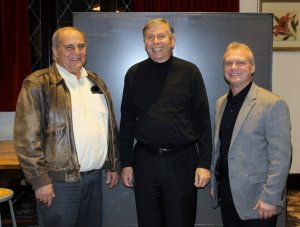 From left: Newly reelected Commissioner Robert A. Lincoln, Jr., Commissioner Daniel M. Nachmanoff and Commissioner Frank S. Cilluffo were all smiles after hearing the election results. (Photo By Michele Siegel)