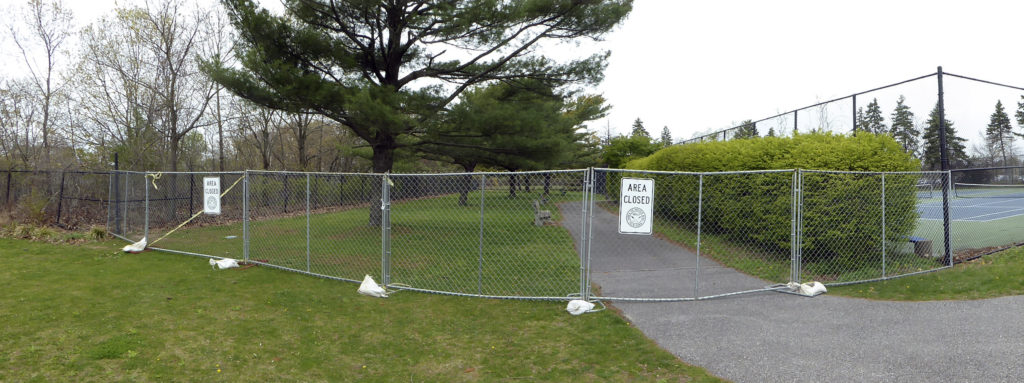 A portion of Bethpage Community Park was temporarily closed. (Photos by Frank Rizzo)