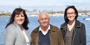 The Dejana Foundation’s Jim Avena with Port Summer Show Co-Presidents Jeanne Brennan and Lisa Verdino.