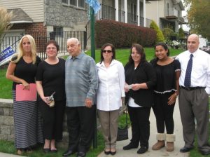 Mayor Giovanna Giunta, Linda Nittolo, Joseph Nittolo, Patricia Nittolo, Noreen Alleyna, Annalise Alleyna, and Michael Nittolo. Joseph Nittolo Jr. was unable to attend.