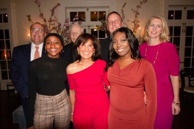 President Kurt Kiess,Fr. Halligan, Bill Collard, Liz Collard,Nani Redford,Diana Holden,JodiAnn Perry