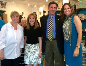 Assemblywoman Michelle Schimel, Friends of Sands Point Preserve Executive Director Jean-Marie Posner, Town Clerk Wayne Wink and Wit & Whim owner Laurie Scheinman 