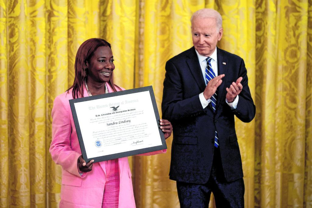 President Biden Participates In Naturalization Ceremony At The White House