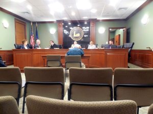 Water Commissioner Scheyer preparing to address the board