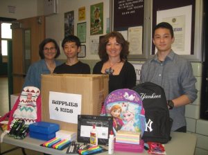 Drexel Avenue lead teacher Cheri DeBellis, Justin Wu, Drexel Avenue principal Dr. Wanda Toledo and Jeffrey Wu