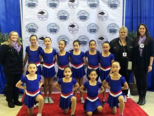 Ice Gems team with Coaches (from left) Erica Beggs, Audra Smith and Carole Liotti