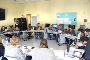 Teachers at Schreiber High School participated in an onsite writing and thinking workshop by Bard College.