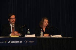 Mark Bocamazo from the New York State Department of Transportation and Elisa Picca from the Long Island Rail Road introduced the project.