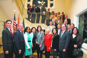 Town officials and several local Chamber of Commerce presidents join together to celebrate Small Business Saturday.