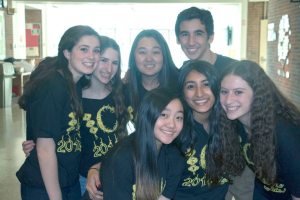 ICU club members gathered in the cafeteria.