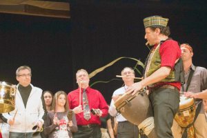 Steve Finkelstein lead the drum line with Mr. Haig, Mr. Loverich and Mr. Stork. 