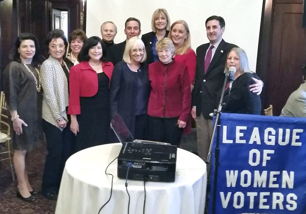 Front row: Judy Jacobson, TONH Supervisor Judi Bosworth, Kay Ullman; second row: TONH Councilwoman Anna Kaplan, Marie Bellon, Baxter Estates Mayor Nora Haagenson, Sands Point Mayor Ed Adler, NYS Senator Jack Martins, NYS Assemblywoman Michelle Schimel, Nassau County Legislator Delia DeRiggi- Witton, TONH Village Clerk Wayne Wink and Nancy Cowles