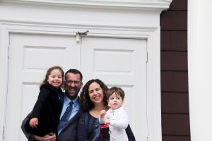 Rev. Robert Zemke with his wife and their children, Luisa and Benjamin 