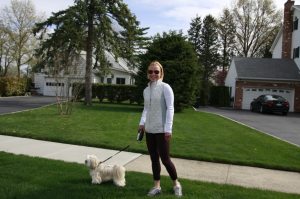 Carolyn Moore with a client's dog