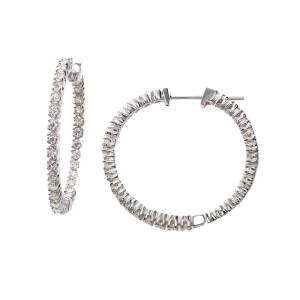 luxury diamond hoop earrings