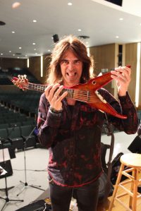 Mark Wood with his first electric violin. 