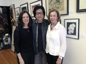 Artists Caryn Coville (left) and Phyllis Buchner, with QW gallery owner Steven Wu  