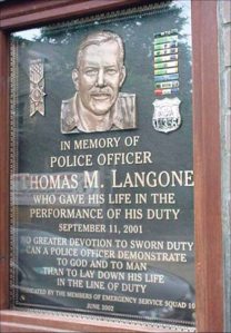 The Thomas Langone memorial plaque at Roslyn Rescue