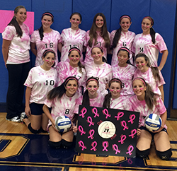 Plainview girls’ varsity volleyball team helped raise over $250 during the Breast Cancer Awareness week this year. The Varsity team wore specialty designed warm-up shirts, while the Junior Varsity team created their own ‘Pink Game’ jerseys. plainview 2013 12 6 GoodSports1