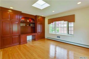 Built-in entertainment center.