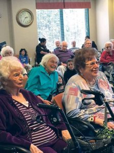 Great Neck teens from the JLE Teen Club of Lake Success Chabad performed a talent show for the seniors at the Atria Cutter Mill.