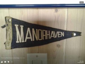 A vintage pennant from Manorhaven Elementary