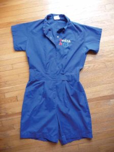 Back in the day, girls were required to wear a blue one-piece outfit for gym class, which students called a monkey suit.