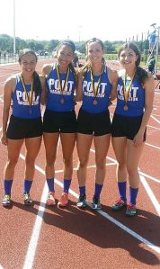Girls 4x100 relay team: Jenny Aguiar, Beatriz Chavarria, Laura Russo and Christina Marinelli (Alternate Catalina Salvatierra, not pictured)