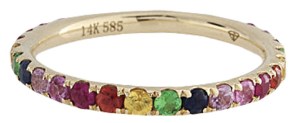14k Yellow Gold Rainbow Gemstone Ring