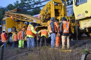 Governor Cuomo Visits LIRR Derailment Site and Holds Briefing.