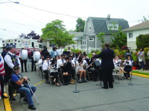 The Sewanhaka Central High School band led by Chris Doherty