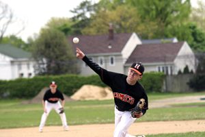 Robert Schulz was one of several players drafted into pitching duties by injuries to Hicksville’s two main hurlers.