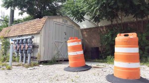 The rear of Rubie’s Costumes, where remediation will take place. (Photo by Daniel Choe)