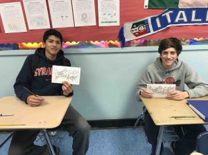 Floral Park WLHS members Michael Filoso and Alex Lauletta were happy to help.