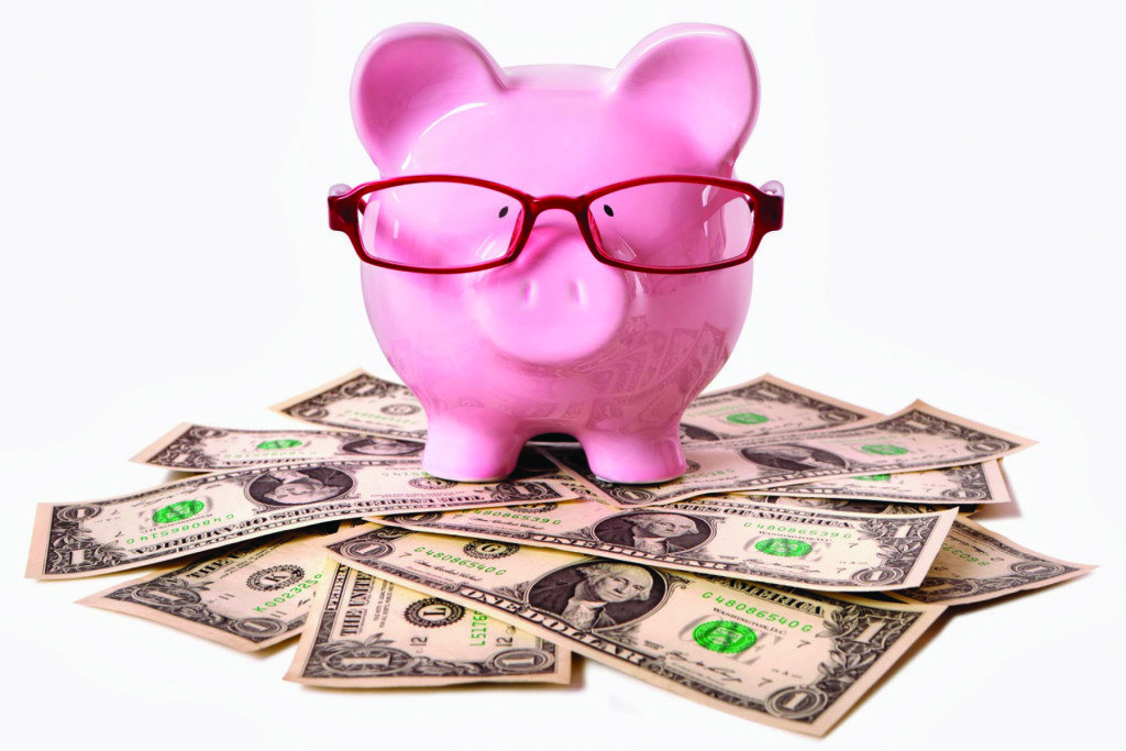 Piggy Bank with Dollars