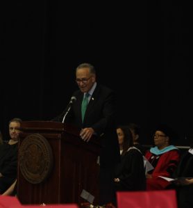 United States Senator Charles Schumer spoke to students during the ceremony.