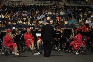 The Floral Park Memorial High School Band performed at the ceremony.
