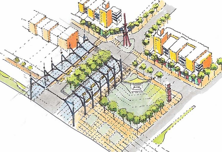 Hicksville downtown sketch