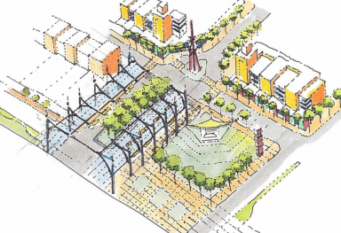 Hicksville downtown sketch