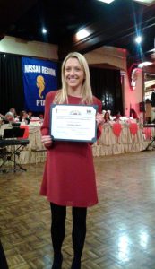Floral Park Memorial High School English teacher Kaitlyn Mosie received the Gazzalo Fellowship Award.