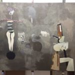 Schonzeit Two and a Half Characters 2016 Acrylic on Cotton 72 X 96 in